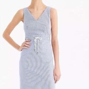 J Crew Elegant Blue Striped Dress Size 14